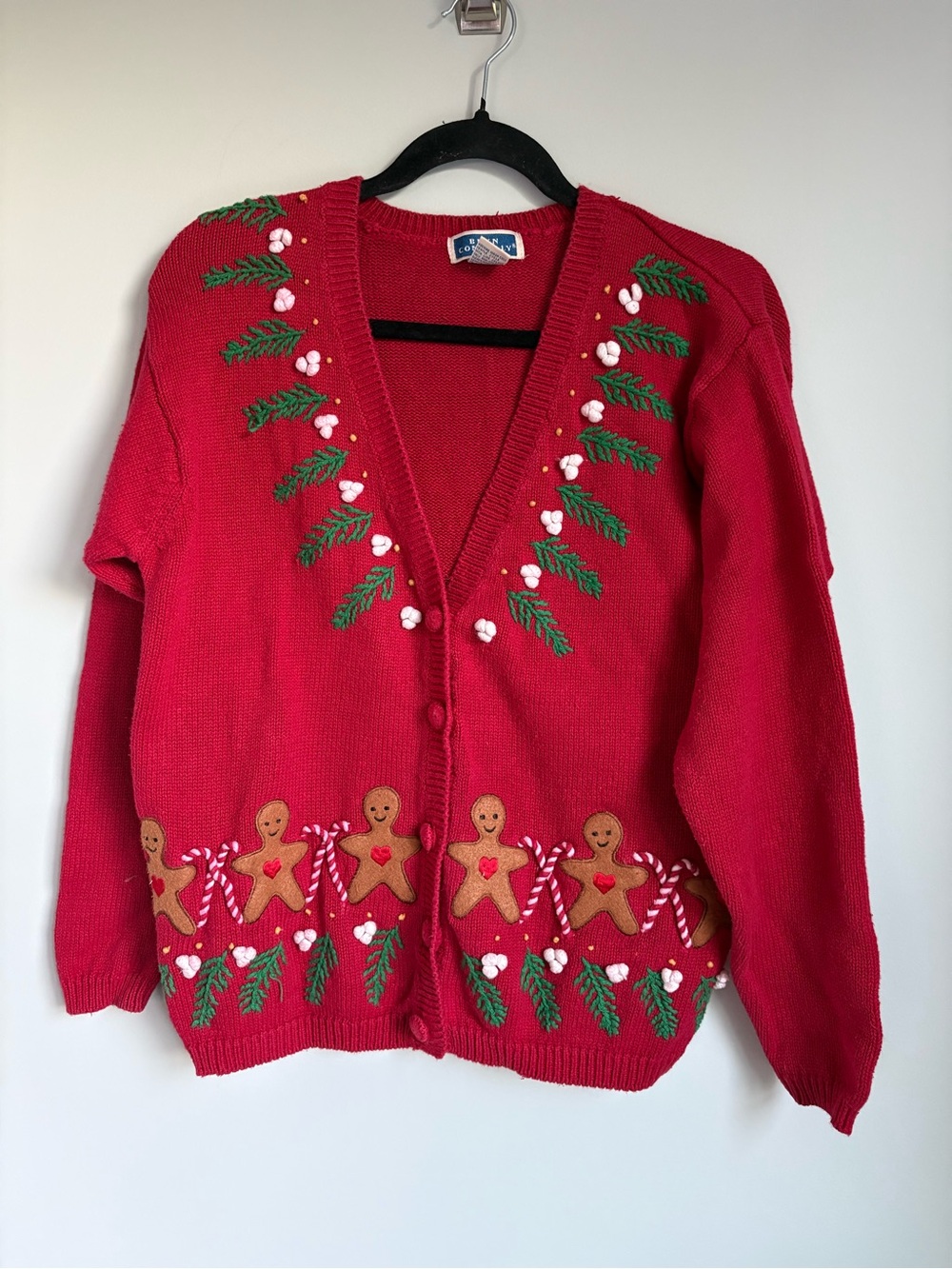 Vintage Bryn Connelly Christmas Sweater Gingerbread Men